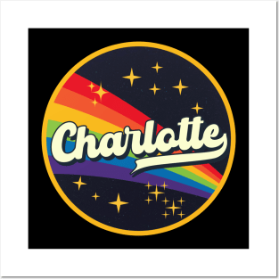 Charlotte // Rainbow In Space Vintage Style Posters and Art